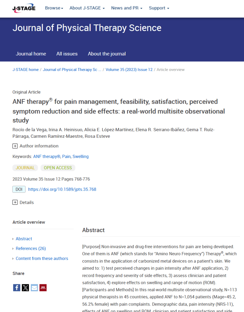 ANF Therapy® for pain management, feasibility, satisfaction, perceived symptom reduction and side effects: a real-world multisite observational study